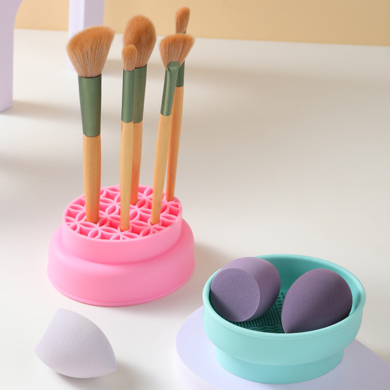BrushNest makeup brush rack use detail